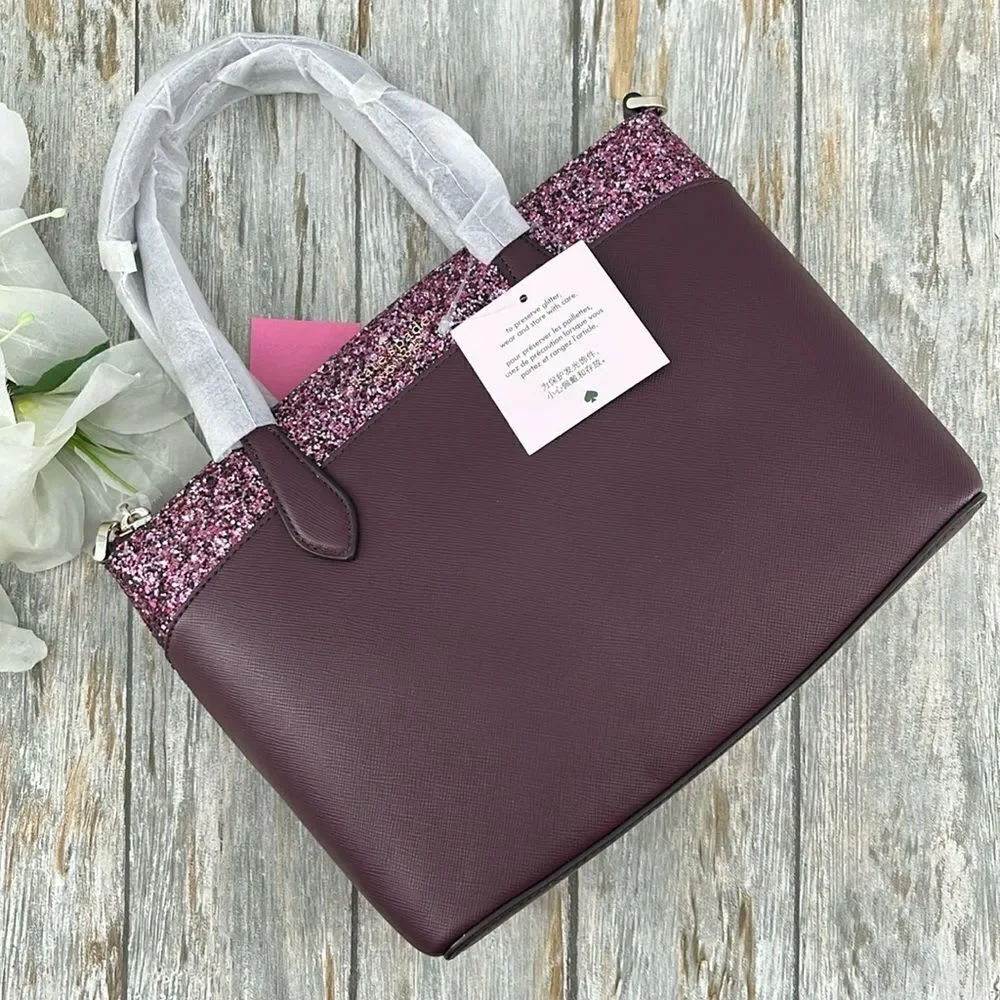 Kate Spade Flash Glitter Satchel Hand Bag Crossbody Purse
